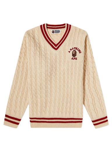 Sveter BAPE College Wide Cable Knit Sweater Béžová | 001KNI802002L-BGE