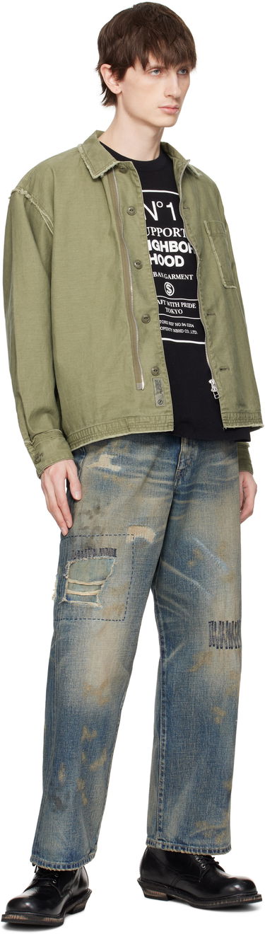 Bunda Neighborhood Neighborhood Untrimmed Zip Long Sleeve Shirt Zelené | 251AQNH-SHM06, 3