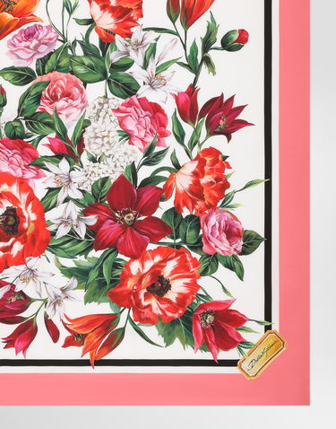 Šál Dolce & Gabbana Dolce & Gabbana Silk Twill Floral Print Square Scarf Ružová | FN090RGDC7AHA5QX, 3