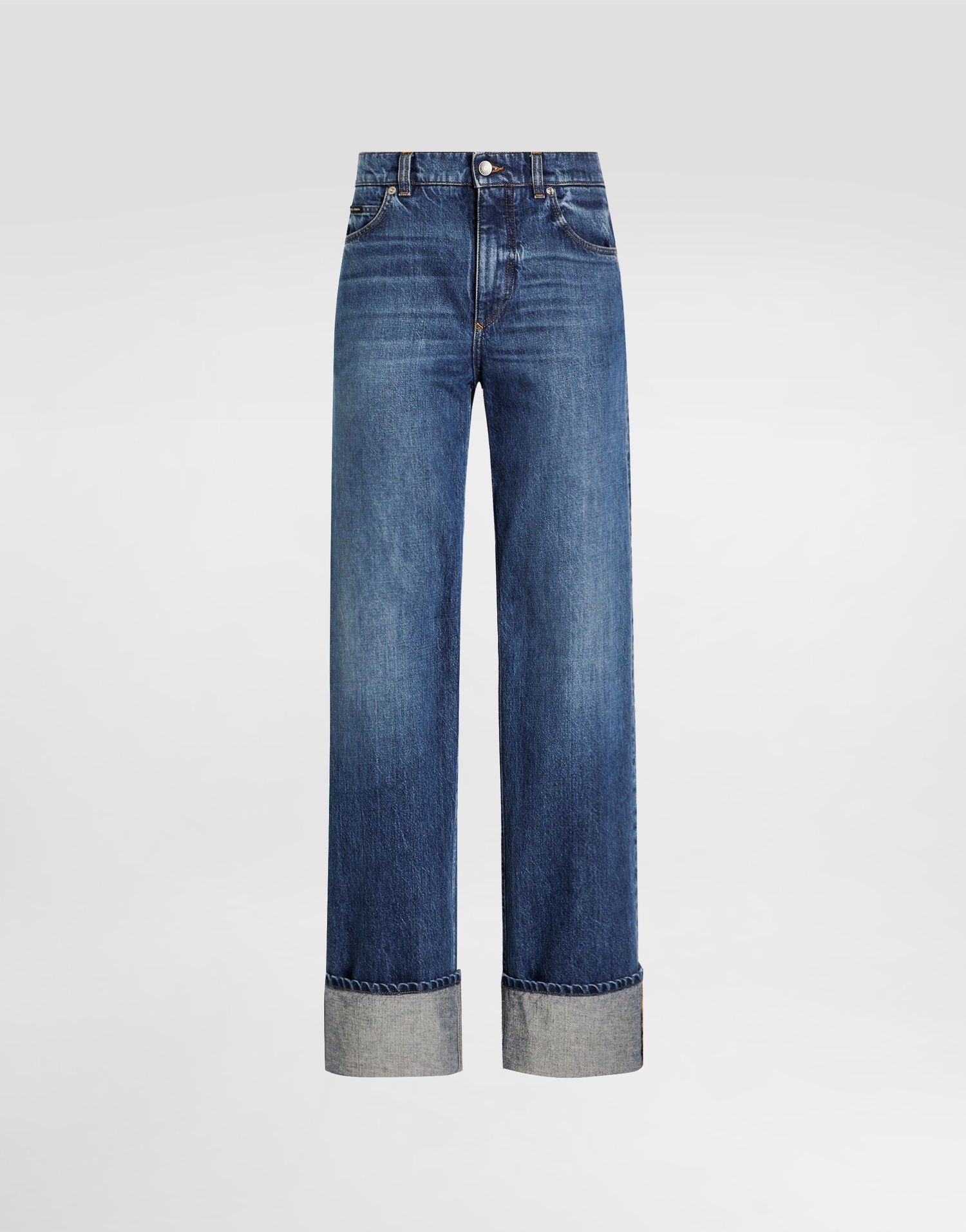 Džínsy Dolce & Gabbana Dolce & Gabbana 5-Pocket Cuffed Jeans Modrá | FTDCDDG8NR3S9001, 0