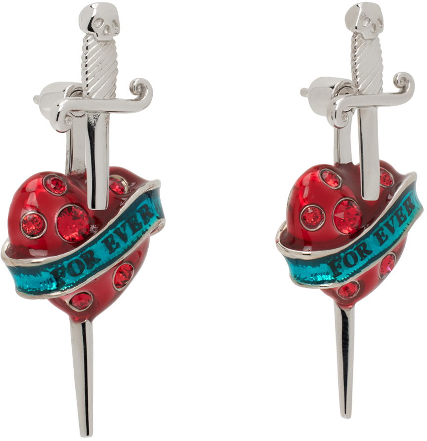 Jean Paul Gaultier Heart & Sword Drop Earrings