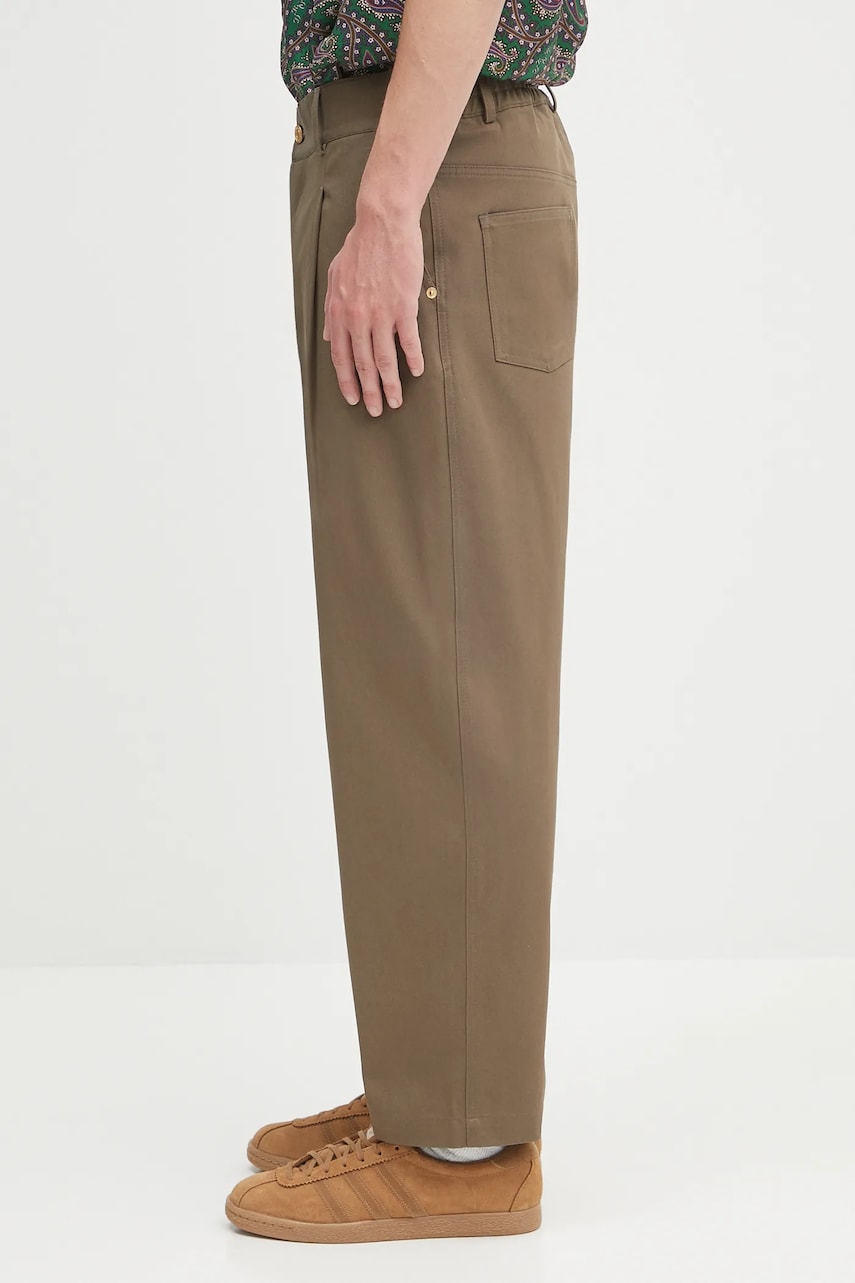 Nohavice Drôle de Monsieur Drôle de Monsieur Le Pantalon Cropped Twill Pants Hnedá | H.BP155.CO214, 1