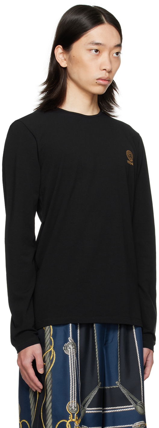 Tričko Versace Medusa Long Sleeve T-Shirt Čierna | AUU01007_1A10011, 1