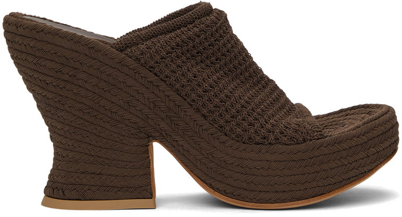 Tenisky a topánky Bottega Veneta Bottega Veneta Knit Wedge Sandals Hnedá | 658980 V0U80
