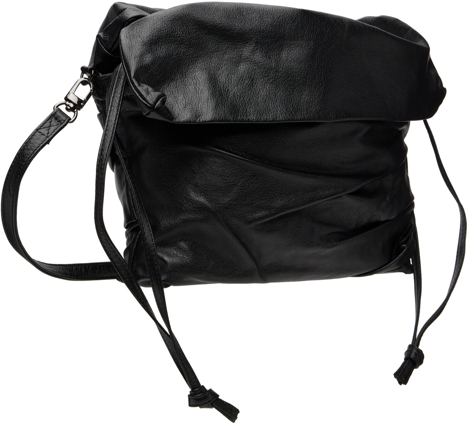 Taška cez rameno Yohji Yamamoto YOHJI YAMAMOTO Drape Leather Shoulder Bag Čierna | DP-I33-791, 1
