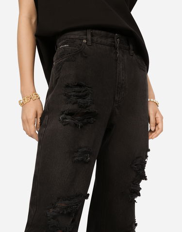 Džínsy Dolce & Gabbana Flared Jeans with Ripped Details Čierna | FTCGNDG8HR2S9001, 3
