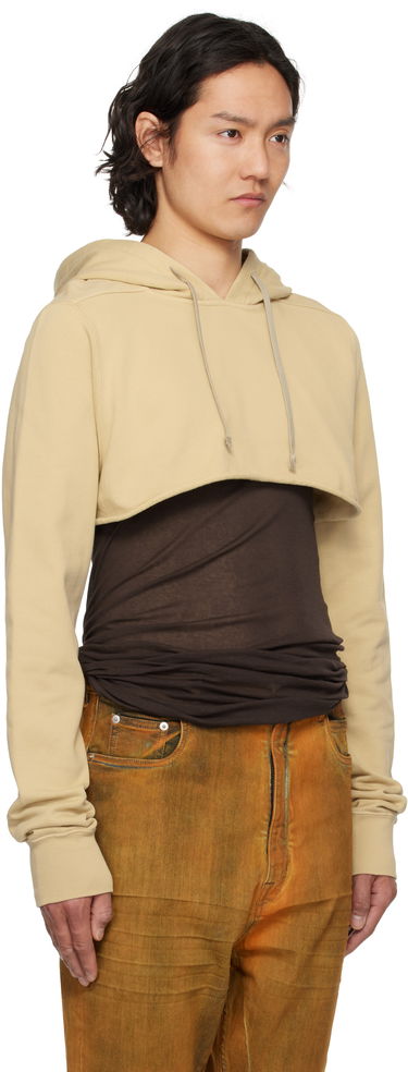 Mikina Rick Owens Rick Owens DRKSHDW Hollywood Cropped Hoodie Béžová | DU01E3257 FP, 1