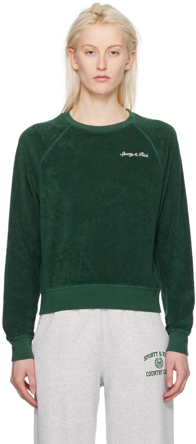 Mikina Sporty & Rich Syracuse Sweatshirt Zelené | CRAW2378FO, 0