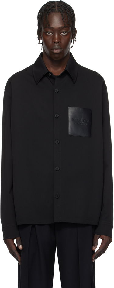 Košeľa Balmain Couture Label Long Sleeve Shirt Čierna | EH1HS391WB01, 0