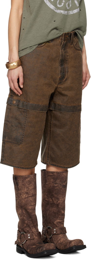 Šortky Acne Studios Acne Studios Coated Cotton Cargo Shorts Hnedá | BE0175-, 1