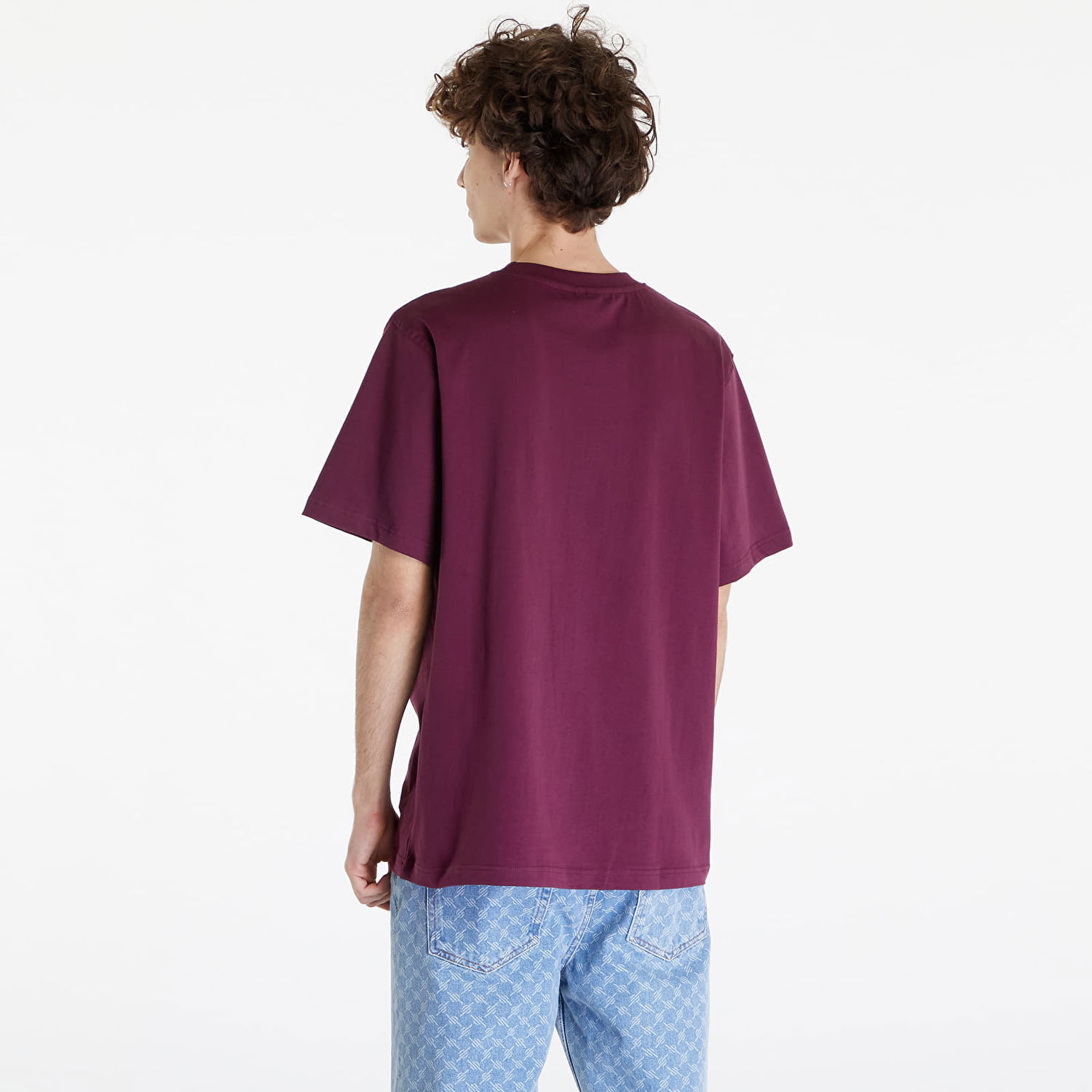 Tričko Queens Essential T-Shirt With Tonal Print Red Vínová | QNS_010, 1