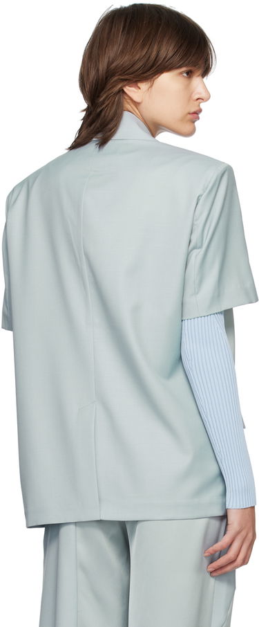 Bunda Feng Chen Wang Feng Chen Wang Short Sleeve Blazer Modrá | FMS15JK07, 2