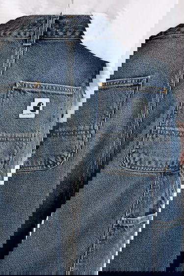 Džínsy Carhartt WIP Brandon Double Knee Loose Fit High Waist Pant Modrá | I034462.014L, 3