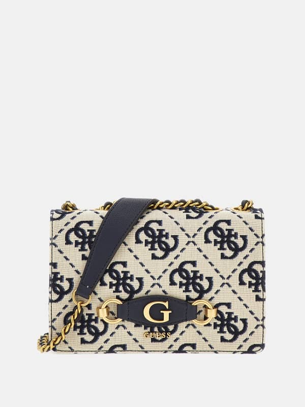 Kabelka GUESS Izzy 4G Logo Mini Crossbody Béžová | HWJA8654210, 0
