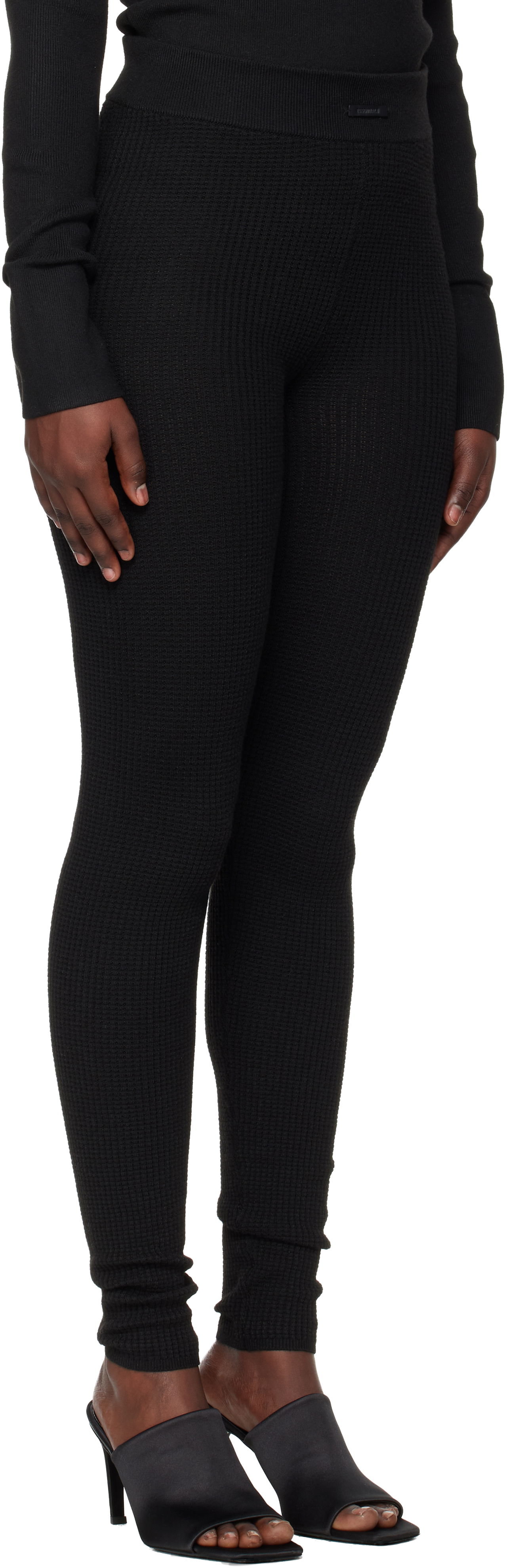 Legíny Fear of God Fear of God ESSENTIALS Holiday Waffle Leggings Čierna | 192HO257271FW, 1