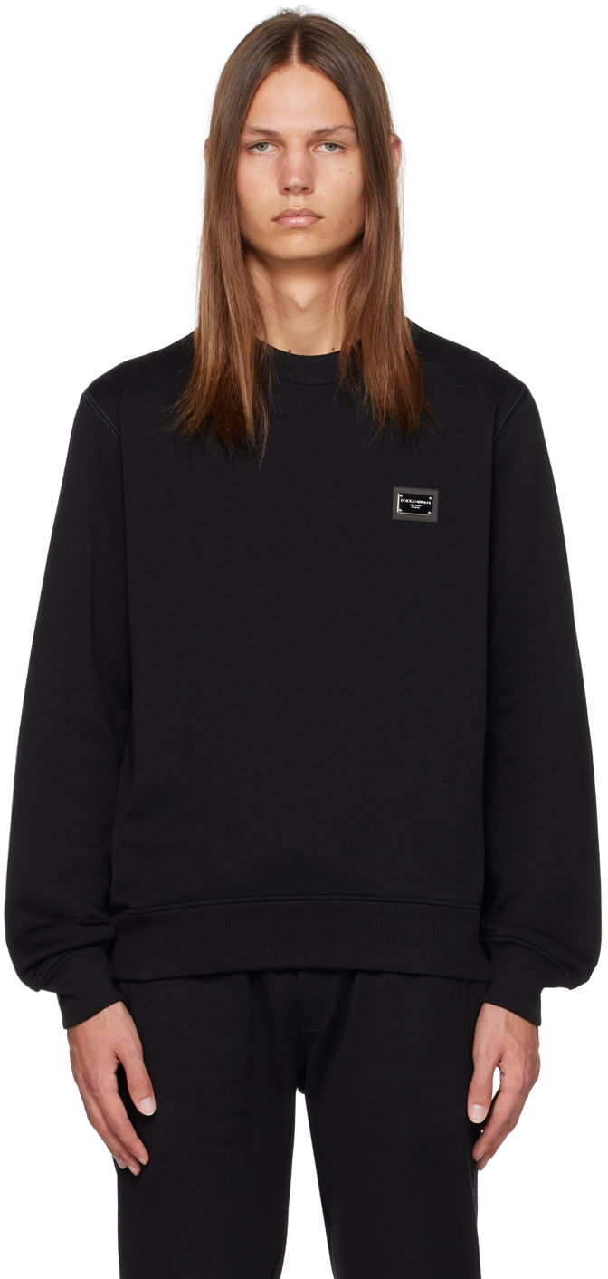 Mikina Dolce & Gabbana Black Plaque Sweatshirt Čierna | G9ABJTG7F2G, 0