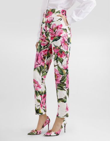 Nohavice Dolce & Gabbana Dolce & Gabbana Peony-Print Jacquard Pants Rôznofarebný | FTAM2TFSFN9HA5KR, 3