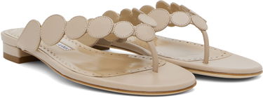 Doplnky Manolo Blahnik Manolo Blahnik Nour Scalloped Thong Sandals Béžová | 424-1837, 3