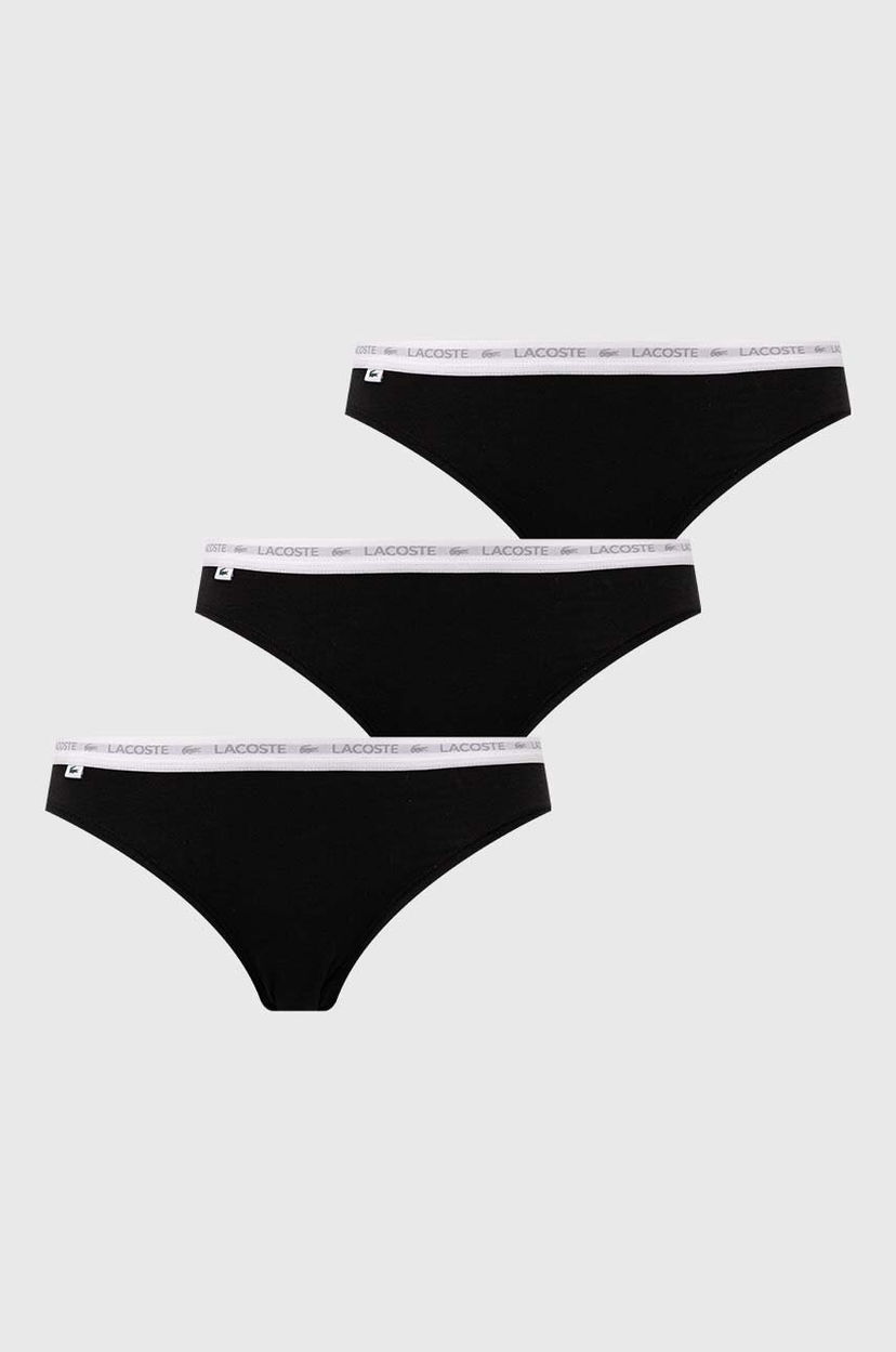Nohavičky Lacoste Lacoste 3-Pack Panties Čierna | 8F1338