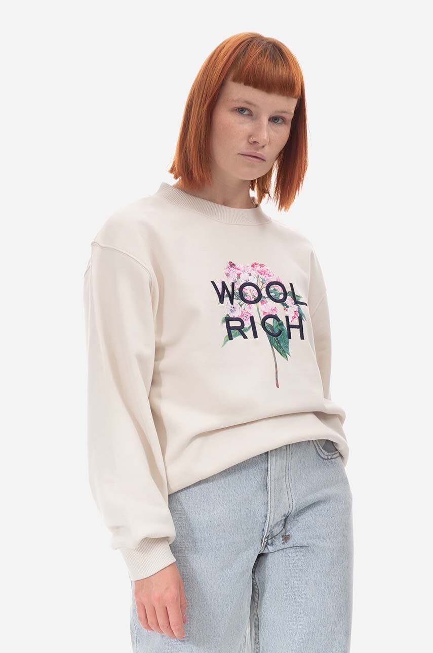 Mikina WOOLRICH Mountain Laurel Sweatshirt Béžová | CFWWSW0107FRUT3164, 0