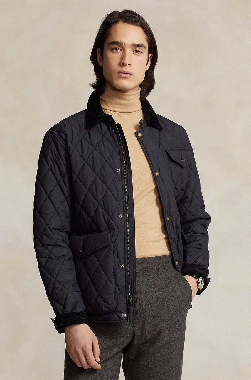 Navy Blue Quilted Jacket