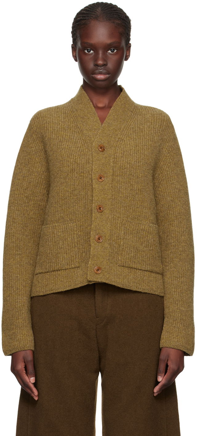 Sveter LEMAIRE Lemaire Cropped Ribbed Cardigan Hnedá | TO1134 LK085, 0