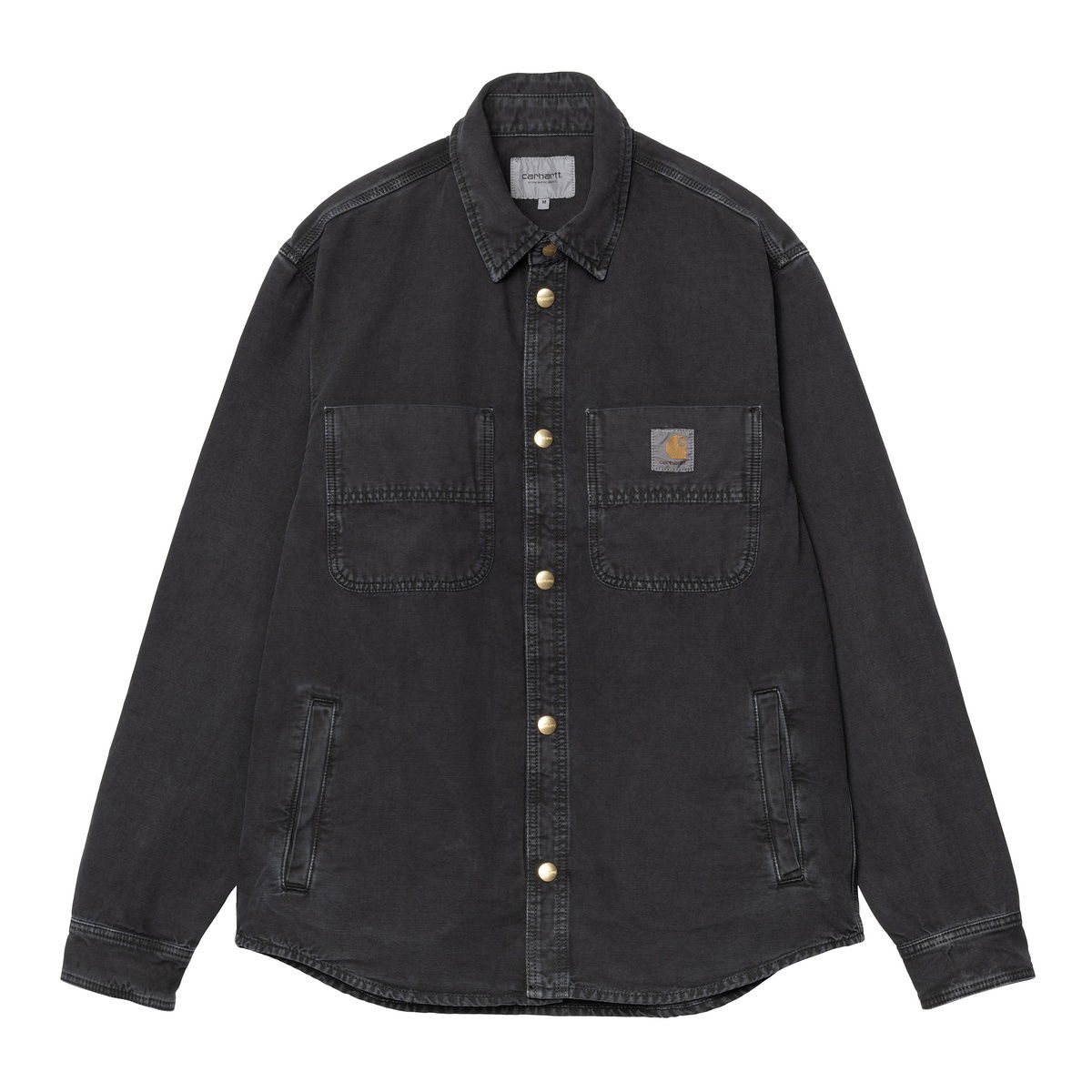 Black Stone Dyed Shirt Jacket