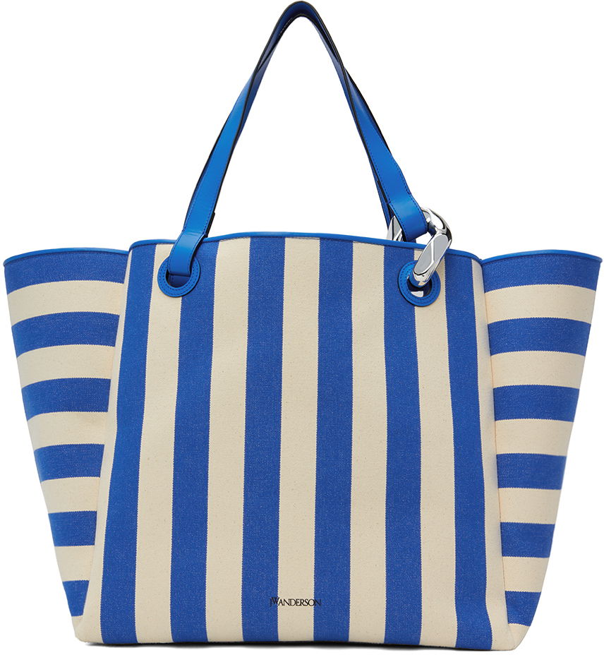 Tote bag JW Anderson Striped Canvas Tote Bag Modrá | HB0575-FA0338, 0