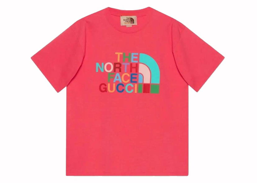 Tričko Gucci x The North Face T-Shirt Red Multi Červená | 616036 XJDTV 5519