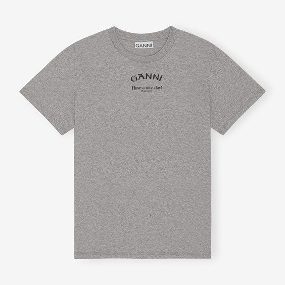 Tričko GANNI Thin Jersey Relaxed T-shirt Šedá | T3677-921, 0