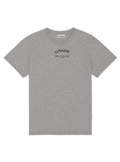 Tričko GANNI Thin Jersey Relaxed T-shirt Šedá | T3677-921