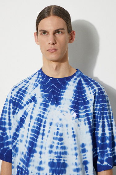 Tričko Marcelo Burlon Marcelo Burlon Soundwaves Tie-Dye T-Shirt Modrá | CMAA054S24JER0044501, 4