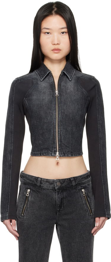 Bunda Diesel Black Cropped Denim Jacket Čierna | A14379 0AJEK, 0