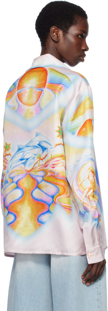 Košeľa Casablanca Casablanca Psychedelic Nirvana Print Silk Long Sleeve Shirt Ružová | U-WS25-SH-006-05, 2