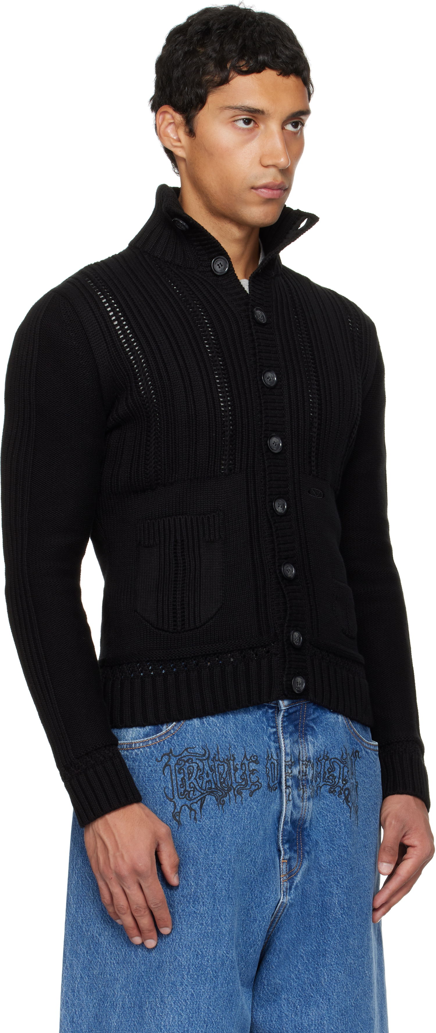 Sveter VETEMENTS VETEMENTS Cargo Cardigan Čierna | UH76KN350B, 1