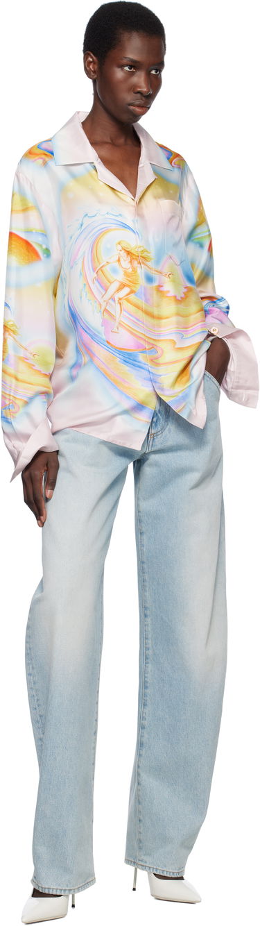 Košeľa Casablanca Casablanca Psychedelic Nirvana Print Silk Long Sleeve Shirt Ružová | U-WS25-SH-006-05, 3