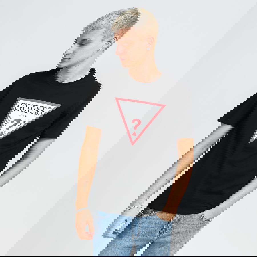 Tričko GUESS Triangle Logo Tee Čierna | M1RI71I3Z11-JBLK, 0