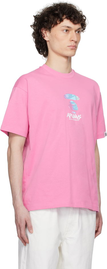 Tričko AAPE by A Bathing Ape AAPE by A Bathing Ape AAPEUNVS Moonface Logo T-Shirt Ružová | AAPTEM1646XXNPKX, 1