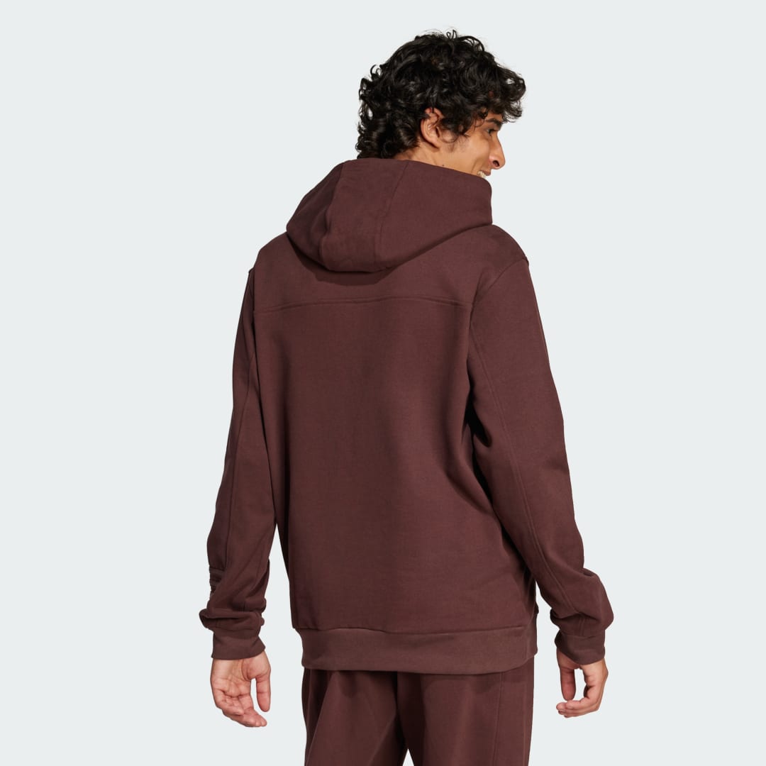 Mikina adidas Performance Burgundy Fleece Hoodie Vínová | JC8351, 1