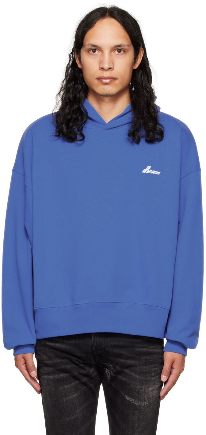 Mikina We11done We11done Lettering Symbol Hoodie Modrá | WD-TH3-22-840-U-BL, 0