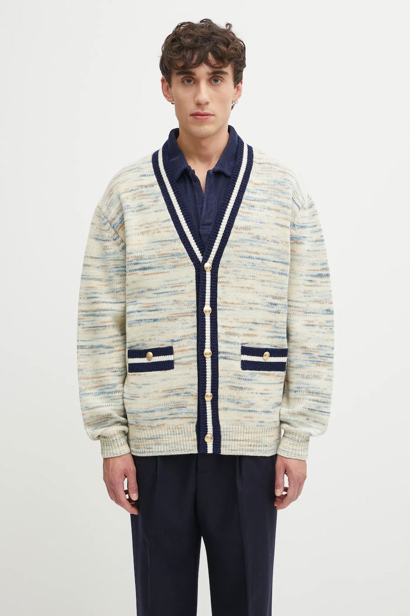 Sveter Drôle de Monsieur V-Neck Button-Up Le Cardigan MoulinE Rôznofarebný | I.CA161.WO018