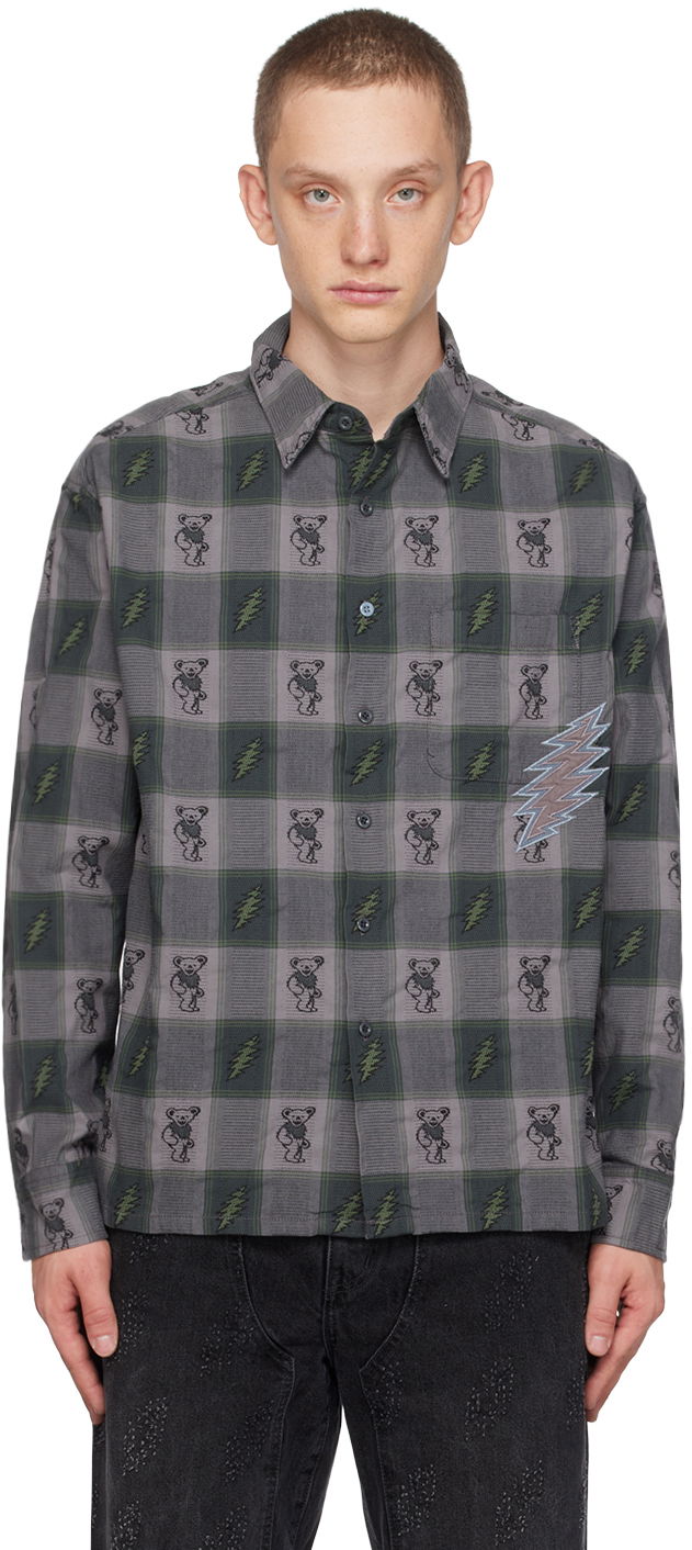 Košeľa thisisneverthat Lightning Print Shirt Zelené | GD233WSHTL01, 0