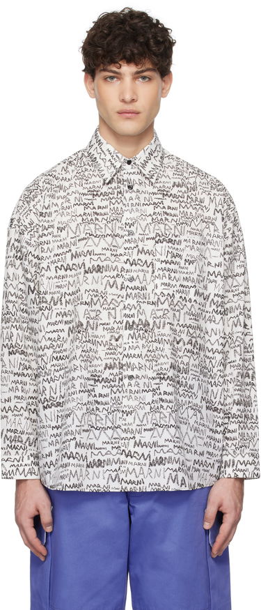 Košeľa Marni Marni Pencil Logo Oversized Shirt Biela | CUMU0061A3 UTC464, 0