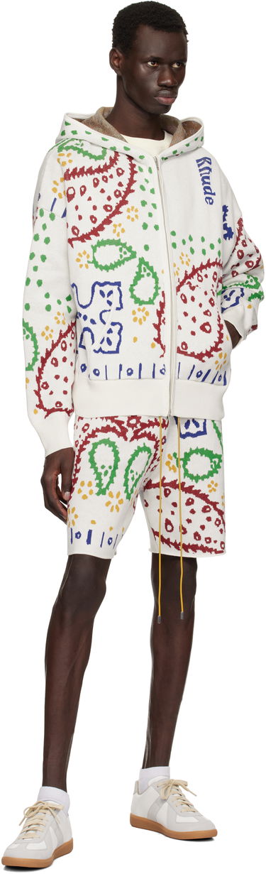 Mikina Rhude Rhude Bandana Knit Full-Zip Hoodie Biela | RHPS25HO01472, 3