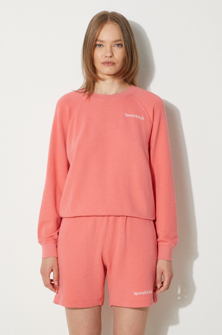 Mikina Sporty & Rich Serif Logo Soft Crewneck Sweatshirt Ružová | WS047S402SC, 0