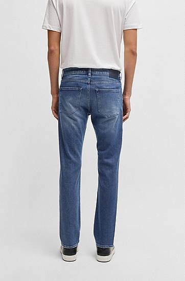 Džínsy BOSS Delaware Slim-Fit Comfort-Stretch Jeans Modrá | 50538537, 1