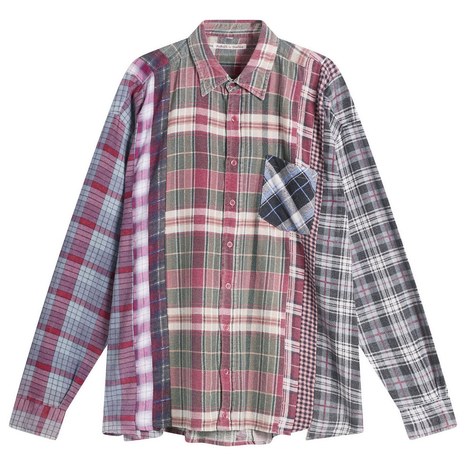 Košeľa Needles Rebuild by Needles 7 Cuts Wide Flannel Shirt Rôznofarebný | RW391-ASRT, 0