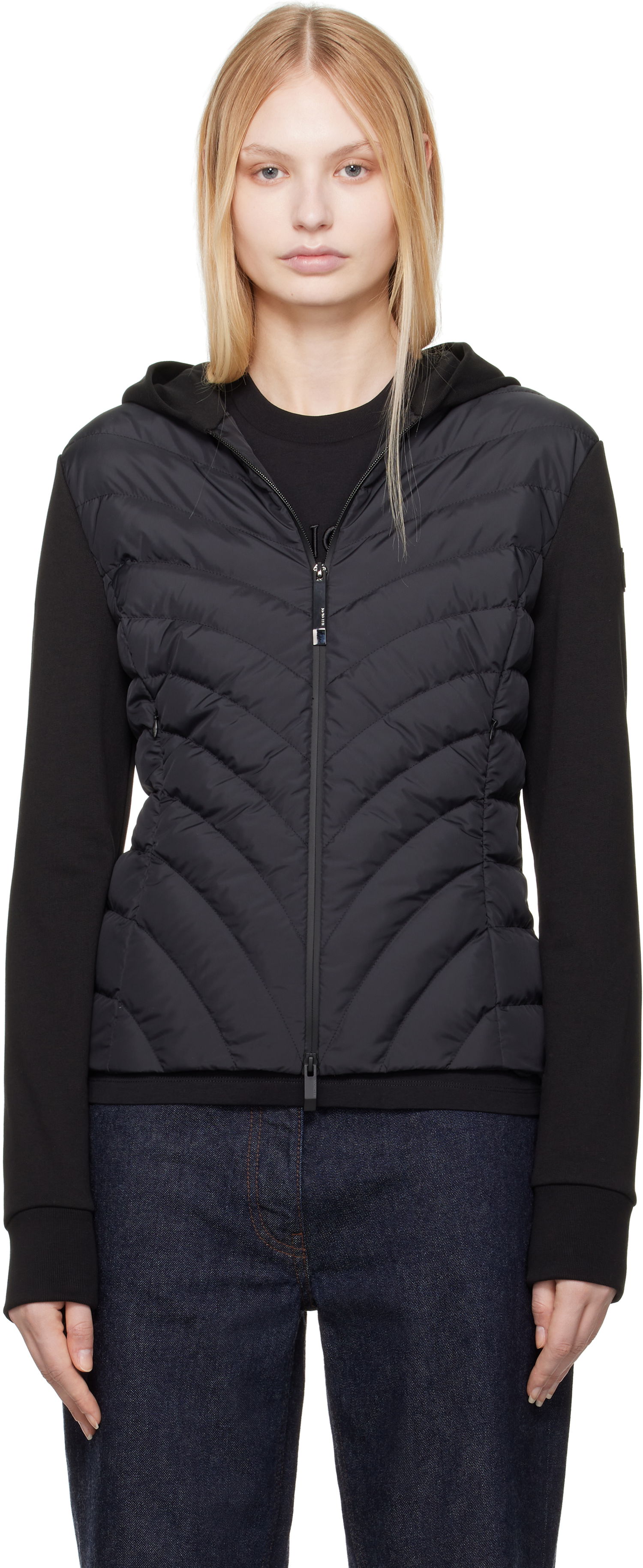 Mikina Moncler Moncler Zip Up Hooded Down Cardigan Čierna | K10938G00020809KZ, 0