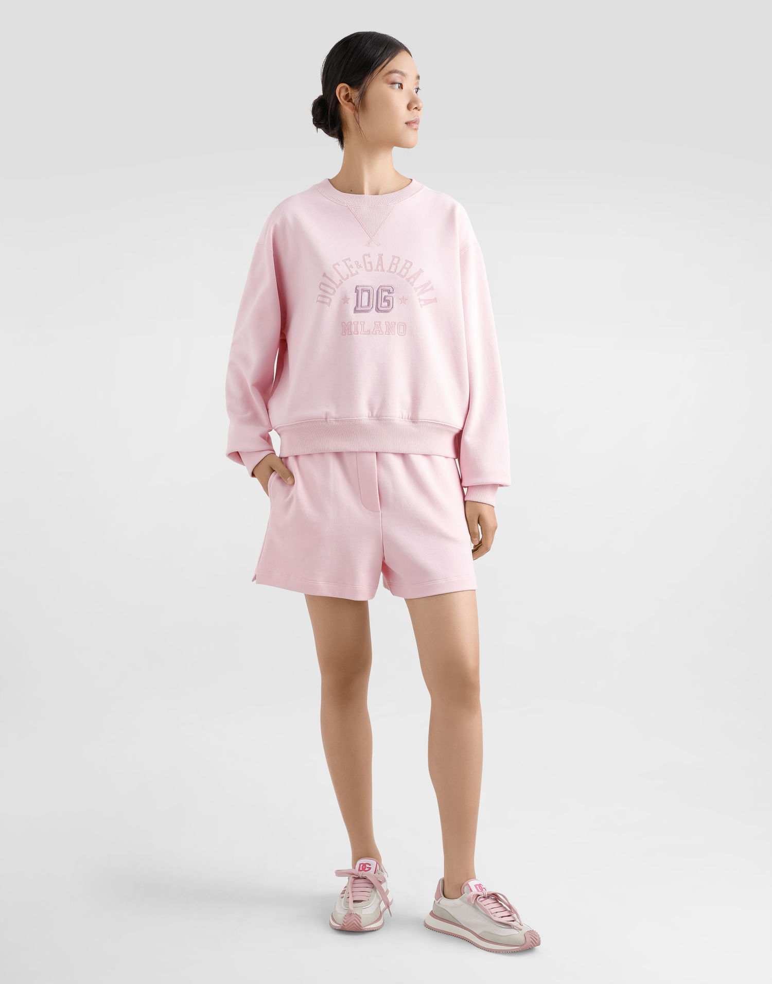 Mikina Dolce & Gabbana Dolce & Gabbana Raised DG Embroidery Jersey Sweatshirt Ružová | F9S43ZGDCX5F2528, 1