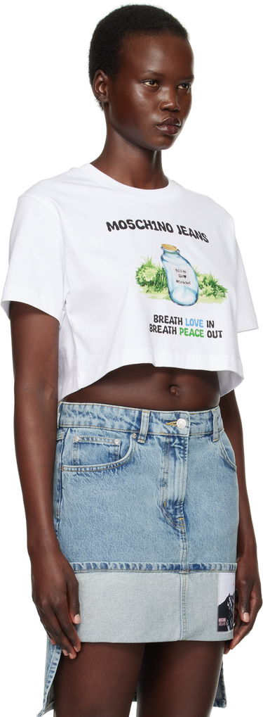 Sukňa Moschino Moschino Jeans Cotton Jersey Cropped T-Shirt Modrá | 251K10706, 1